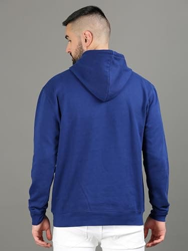 VIROH Premium Poly Soft Cotton Hoodie - Blue Men's Cozy Relaxed Fit Pullover Sweatshirt for Ultimate Comfort, Stylish Casual Wear, and Everyday Activities - Image 4