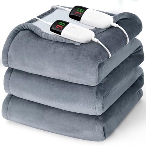 King Size Heated Electric Blanket - 90" x 108" with Dual Control, 10 Heating Levels & 8 Hours Auto Off, Soft Warm Flannel Gifts with Over-Heat Protection, ETL & FCC Certified - Image 1