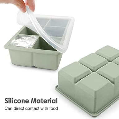 Silicone Ice Cube Trays 3 Pack - Large Size Silicone Ice Cube Molds with Leak Proof Removable Lid Square Ice Cube Tray And BPA Free for Cocktail,Whiskey, Stackable Flexible Ice - Image 4