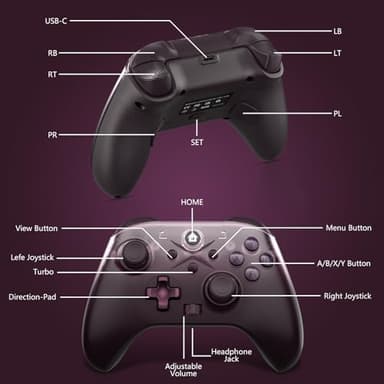 Dinosoo Wireless Controller for Xbox Series X/S/Xbox One, PC, Dual Vibration TURBO Function Headphone Jack Macro Function Phantom Magenta - Upgrading with a PC before connecting to Xbox - Image 8