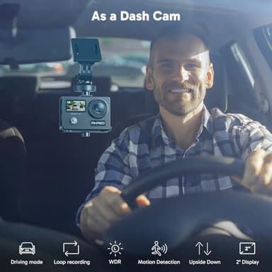 AKASO Brave 4 4K30fps 20MP WiFi Action Camera Ultra Hd with EIS 131ft Waterproof Camera Remote Control 5xZoom Underwater Camcorder with 2 Batteries and Bicycle Helmet Accessories Kit - Image 7