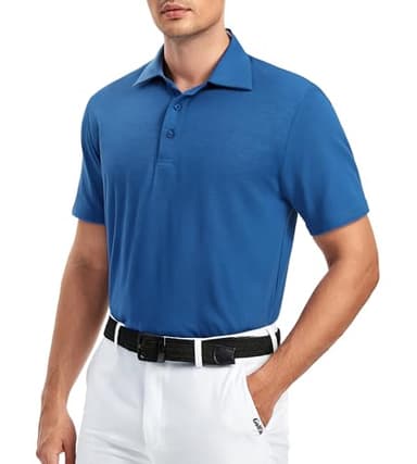 Alex Vando Mens Golf Shirt Moisture Wicking Quick-Dry Short Sleeve Casual Polo Shirts for Men,Royal,XL - Image 5