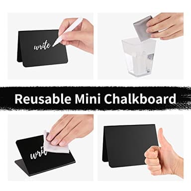 12 Pack 4"x3"Mini Chalkboard Signs for Chalk Sign for Food - Party - Buffet - Table Sign Chalkboard - Wedding - Bakery - Small - Image 3
