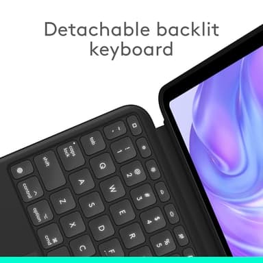 Logitech Combo Touch iPad Pro 11-inch (M4)(2024) Keyboard Case - Detachable Backlit Keyboard for iPad Pro 11, Kickstand, Multi-use Mode - Midnight Black - Image 3