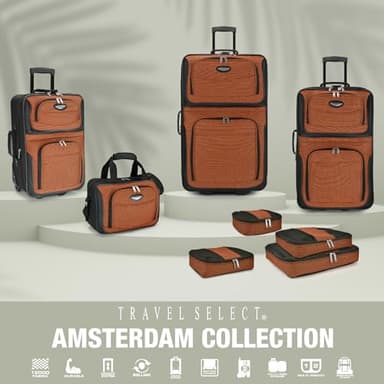 Travel Select Amsterdam Expandable Rolling Upright Luggage, Gray, 8-Piece Set - Image 4