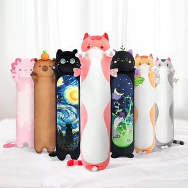 Mewaii Long Cat Plush 5 Sizes, 120% Extra Filling Giant Plushness Kids Body Pillow, Kawaii Cute Pink Cat Stuffed Animals Plushies, Big Long Body Pillow Cat Plush Gift for Girls 36” - Image 9