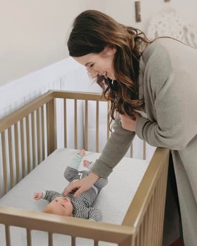 ThrivyHero Mini Crib Mattress, 2-Stage Dual Firmness with High Density Support Foam and Cooling Gel Memory Form, 38 x 24inch Mini Mattress for Crib with Ultra-Soft Jacquard Cover, Washable, White - Image 2