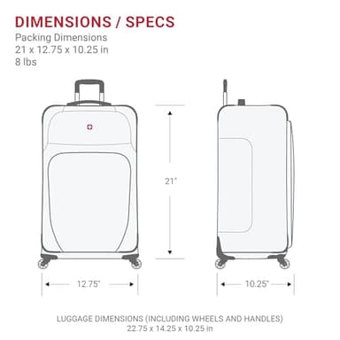 SwissGear Sion Softside Expandable Luggage – Carry-On Suitcase with 360 Degree Wheels & Retractable Handle – 21 Inch, Perfect for 1-3 Night Trips – Black - Image 7