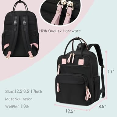 LORADI 18 Pockets Large Diaper Bag Backpack with Waterproof Pockets and Stroller Buckle, Convertible Baby Bag (Black, Large) - Image 6