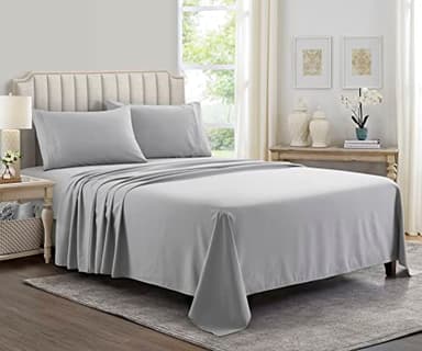 Yamel Home - Queen Size Bed Sheet Set - Luxurious Feeling - 2000 - Breathable & Cooling Sheets- Deep Pockets fit up to 16'' - Wrinkle Free - Supreme Collection - Silver, Queen - Image 2