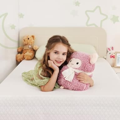 EGOHOME 6 Inch Twin Mattress for Kids, Memory Foam Mattress with Cooling Green Tea Gel, Relieve Pressure with Medium Firm Support, CertiPUR-US Certified, 75''L x 38''W, White - Image 3