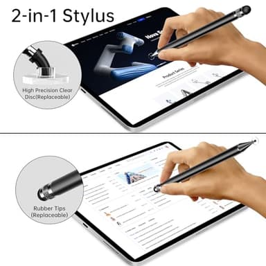 Stylus (10 Pcs),2-in-1 Stylus Pen for Touch Screen,High Precision and Sensitivity,Suitable for iPhone/ipad/Android Tablets,Compatible with Touch Screens (Silver/Blue/Rose Gold/White/Black) - Image 3