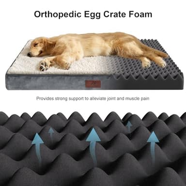 Figopage Dog Beds Large Sized Dog Bed for Crate Large Dogs Bed Washable Pet Beds Waterproof Dogs Crate Pad Mat with Removable Cover Anti-Slip Bottom, 35 x 22 Inch - Image 3