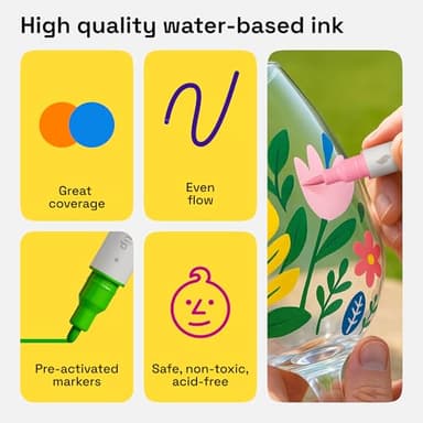 ARTISTRO 24 Dual Tip Fabric Paint Markers - Acrylic Drawing Markers for All Ages & Levels - Textile Paint Pens for Personalizing Clothes, T Shirts, Bags, Canvas (Brush + Fine) - Image 6