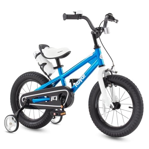RoyalBaby Freestyle Toddlers Kids Bike 12 Inch Childrens Learning Bicycle with Training Wheels Boys Girls Beginners Ages 3-4 Years, Blue - Image 1