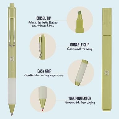 BLIEVE Aesthetic Highlighters and Gel Pens And Soft Tip, No Bleed Dry Fast Easy to Hold, for Bible Journaling Planner Notes School Office Supplies (Earthy) - Image 5