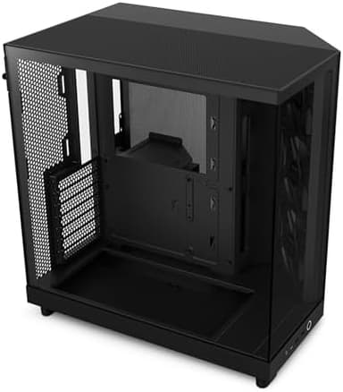NZXT H6 Flow | CC-H61FB-01 | Compact Dual-Chamber Mid-Tower Airflow Case | Panoramic Glass Panels | High-Performance Airflow Panels | Includes 3 x 120mm Fans | Cable Management | Black - Image 2