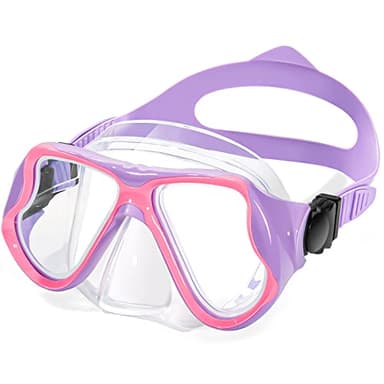 Freela Kids Swim Goggles with Nose Cover, Water Pool Beach Swimming Goggles Mask for Childrens Boys Girls Junior Youth 3-6 4-7 6-14 8-12 Age 5 6 7 8 9 10 11 12 13 14 Purple - Image 1