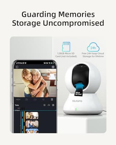 blurams Indoor Security Camera, 5GHz/2.4GHz Dual-Band, 2K PZT Pet Camera with Phone App, 360° Cameras for Home Security, 2-Way Audio, Motion Tracking, Night Vision, Siren, Cloud&SD - Image 7