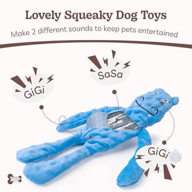 SHARLOVY No Stuffing Dog Toys Squeaky for Large Dogs, Crinkle Puppy Teething Toys to Keep Them Busy, Plush Interactive Doggie Long Lasting Chews for Aggressive Chewers - Image 3