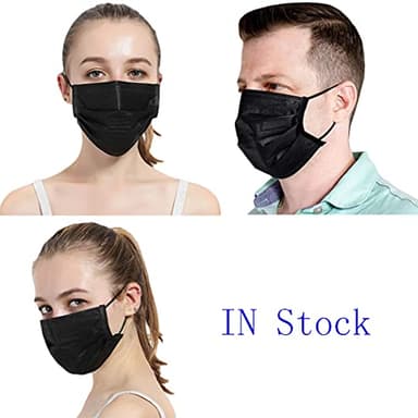 NNPCBT 500PCS 3 ply black disposable masks filter mask - Image 3