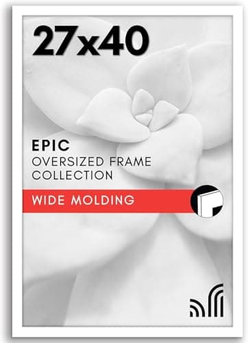 Americanflat 27x40 Picture Frame with Polished Plexiglass - White Picture Frame - Wide Photo Frames Made of Engineered Wood for Vertical or Horizontal Wall Display - Epic Collection - White - Image 1