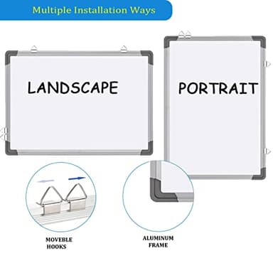 White Board Dry Erase 16" x 12" Hanging Fist School Sign,8 Magnetic Markers ，6 Magnets,Portable Writing, Drawing & Planning Whiteboard Easy to Clean Wall Whiteboard for Office School, Kids, Home - Image 4