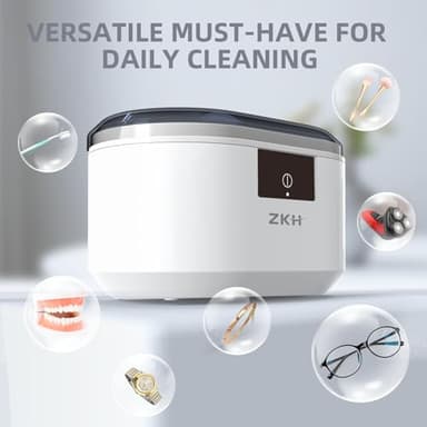 ZKH Ultrasonic Jewelry Cleaner, 48kHz High Frequency Sonic Jewelry Cleaner Machine with 500ml Capacity for Jewelry, Eyeglasses, Watch Straps, Earrings, Ring, Necklaces, Razors, Dentures - Image 5