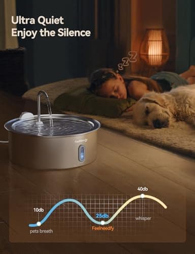 FEELNEEDY 7L/1.8Gal Stainless Steel Dog Water Fountain, for Large Dogs, Cats, Multi-Pets, Ultra Quiet with 5-Layers Filtration, Pet Dog Water Bowl Dispenser, 236 fl oz with 2 Filters (FN-W14) - Image 5