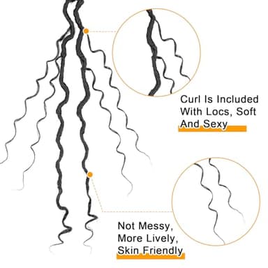 Col Bling Goddess Locs Crochet Hair 14 Inch, 8 Packs Faux Locs Crochet Hair Pre Looped for Women, Boho Crochet Locs with Curly Ends (14 Inch 1#) - Image 5