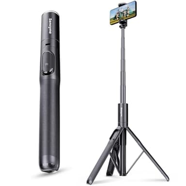 Sensyne 68" Phone Tripod & Selfie Stick, Lightweight All in One Phone Tripod Integrated with Wireless Remote Compatible with All Cell Phones for Selfie/Video Recording/Photo/Live Stream/Vlog（Black） - Image 1