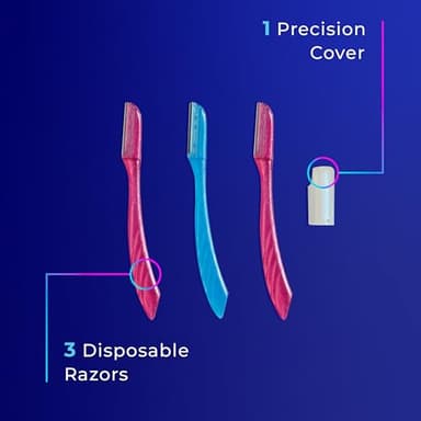 Schick Hydro Silk Touch-Up Dermaplaning Tool with Precision Cover, 3ct | Dermaplane Razor, Face Razors for Women, Peach Fuzz Remover - Image 9