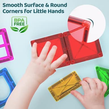 Mini Magnetic Tiles Toddler Toys, Travel Set Magnetic Building Blocks for Kids Ages 3+, Educational Toy for Boys Girls for Sensory Play Preschool Learning Classroom Must Haves Decor - Image 7