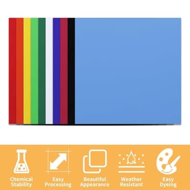 Gdhwxcl 1/8 Thick 10 x 10 inch Acrylic Sheets, 10 Pack Plexiglass Sheets for Creative DIY Projects Laser Cutting Engraving UV Printed Signs Crafts Badges - Multicolor - Image 6