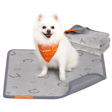 Feandrea Washable Pee Pads for Dogs, 2 Pack, Reusable Dog Pads, 24 x 18 Inches, S, Waterproof Pet Training Pads, Leakproof, Non-Slip, Super Absorbent, for Dogs, Cats, Rabbits, Dove Gray UPTD001G01 - Image 1