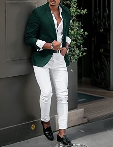 COOFANDY Men's Sport Coats & Blazers Green Suit Jacket Lightweight Dress Blazer (Green L) - Image 2