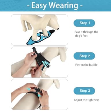 YIMEIS Dog Harness (XS, Blue) for Small Dogs, Lightweight Harness & Leash Set, Adjustable, Reflective, Breathable, 360°Visibility, Playful Style - Image 4