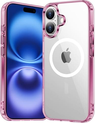 Temdan Designed for iPhone 16 Case, [Compatible with Magsafe][Anti-Yellowing][Military-Grade Protection] Shockproof Protection Slim Cover, Pink - Image 1
