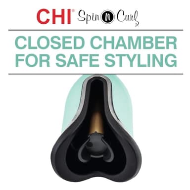 CHI Spin N Curl, Curling Iron For Healthy & Shiny Effortless Curls & Waves, Provides Preset Temperature Settings For Each Hair Texture, Mint Green - Image 3