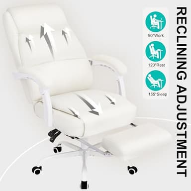 Misolant Big and Tall Office Chair with Footrest, High Back Desk Chair with Linkage Armrest, 90-155° Recline Executive Computer Chairs with Adjustable Height for Home - Image 4