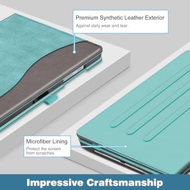 Fintie Case for Samsung Galaxy Tab A9 Plus/A9+ 5G 11 Inch 2023 Model (SM-X210/X216/X218), Multi-Angle Viewing Smart Stand Back Cover with Pocket Auto Wake/Sleep, Turquoise - Image 6