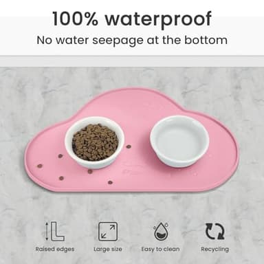 Ptlom Silicone Pet Placemat for Dogs and Cats, Non-Slip Waterproof Dog Feeding Bowl Mats for Food and Water, Small Medium Large Pet Puppy Tray Mat Prevent Residues from Spilling onto The Floor, Pink - Image 8