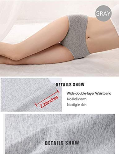 UMMISS Women's Soft Cotton Underwear Panties, Stretch Comfort Brief Underwear for Women-5 Pack -Multi -L. - Image 7