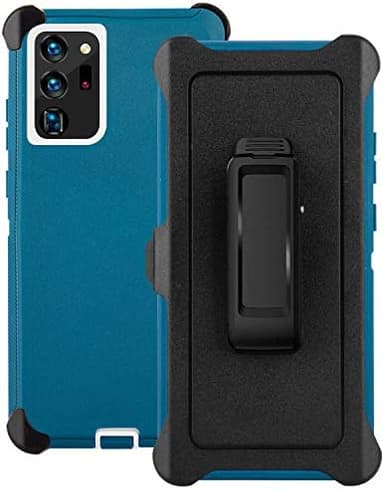 Galaxy Note 20 Ultra Case,Drop Protection Full Body Rugged Heavy Duty Case,Shockproof/Drop/Dust Proof 3-Layer Protective Durable Cover for Samsung Note 20 Ultra (Seas Blue/White with Belt Clip - Image 4