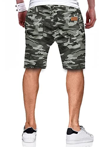 JMIERR Mens Casual Shorts - Fashion Cotton Drawstring Summer Beach Stretch Waist Twill Chino Golf Travel Essentials Cruise Camo Shorts with Pockets for Men 8 Inch Inseam, L, Camouflage 1 - Image 2