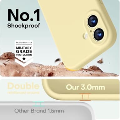 LOVE 3000 Designed for iPhone 17 Case, Premium Silicone [Compatible with Magsafe][Soft Anti-Scratch Microfiber Lining] Shockproof Protective Phone Case for Men Women 6.3", Creamy Yellow - Image 3