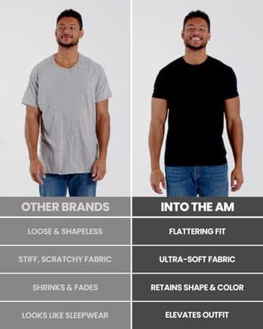 INTO THE AM Men's T-Shirts Soft Cotton Blend Crew Neck Tee S - 4XL Athletic Fit Plain Basic T-Shirt for Men - Image 5