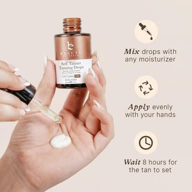 Self Tanning Drops for Face - USA Made with Organic & Natural Ingredients, Ultra Dark Face Tanning Drops to Add to Moisturizer, Self Tanner for Sunless Fake Tan & Natural Glow, Cruelty & Toxin Free - Image 5