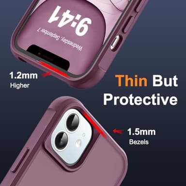 SKYLMW Compatible with iPhone 11 Case with Invisible Magnetic O-Ring Stand Military-Grade Translucent Case for iPhone 11 6.1" [Compatible with Mag-Safe][Great Grip Feeling], Wine Red - Image 6