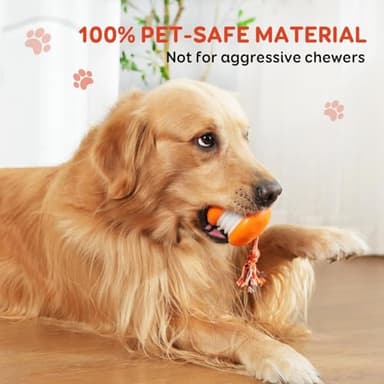 QGI Interactive Dog Toys, Random Path Electric Automatic Moving and Rolling Dogs Toy with Rope for Small Medium Large Dogs, Motion-Activated Dog Stimulation Toy for Boredom Relief (Orange) - Image 3